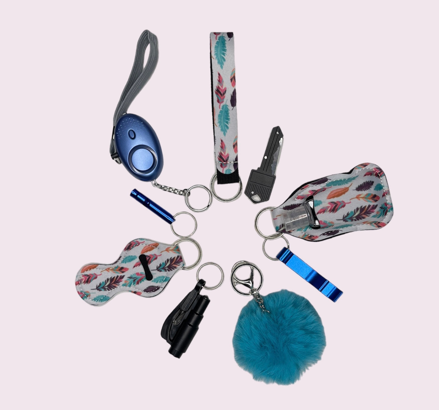 9Pcs Self Defense Colorful Keychain Sets