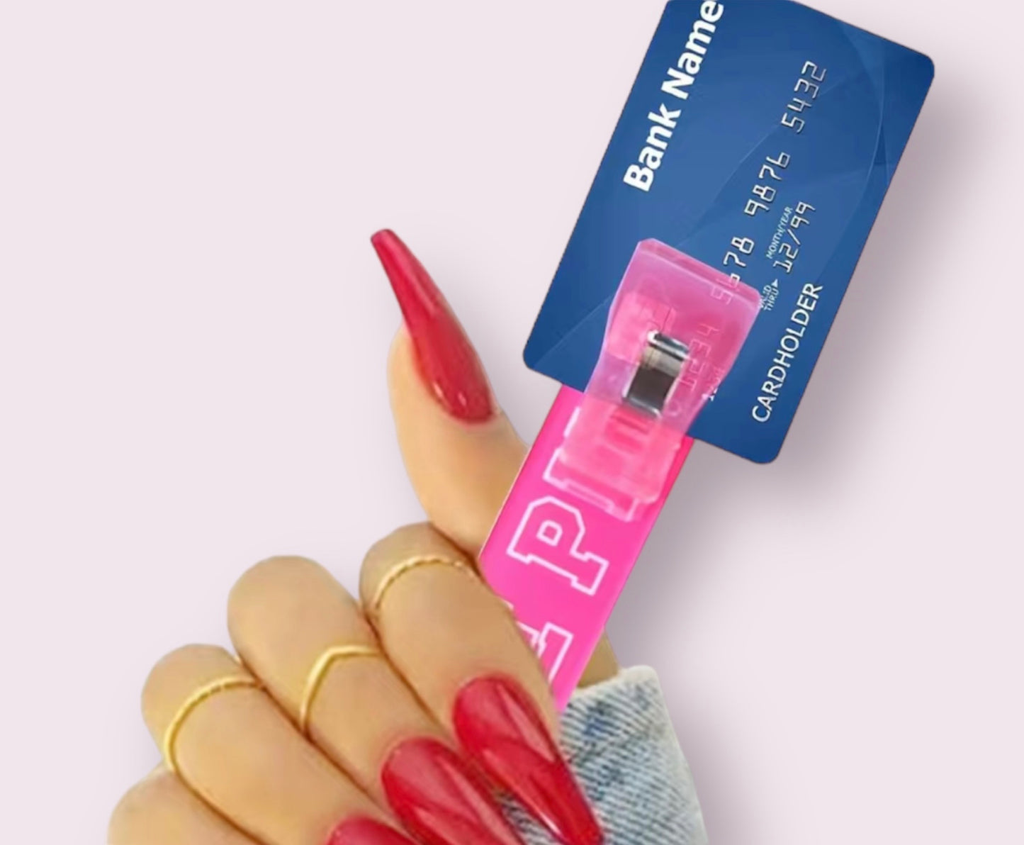 Credit Card Grabber Keychain for Long Nails