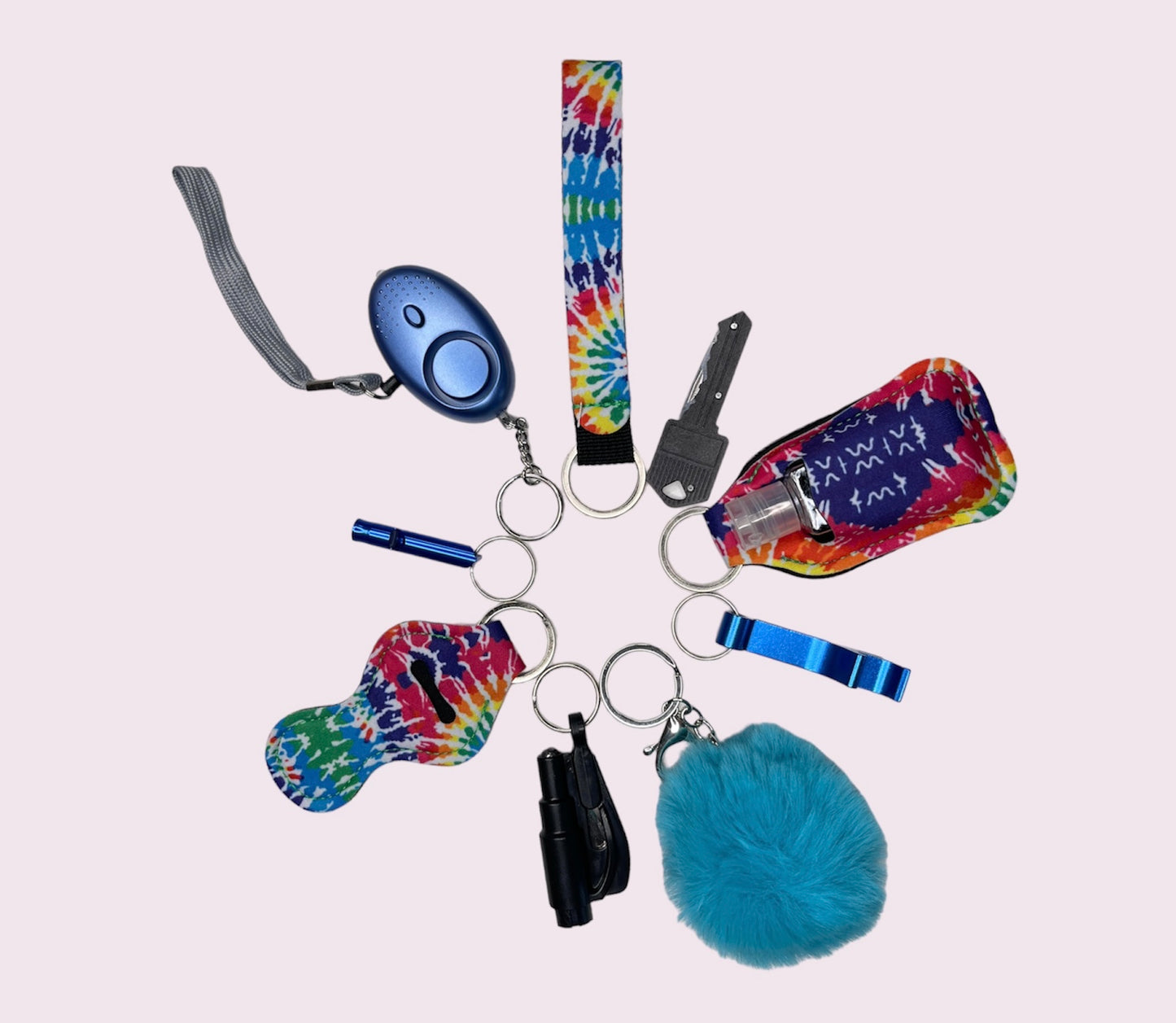 9Pcs Self Defense Colorful Keychain Sets