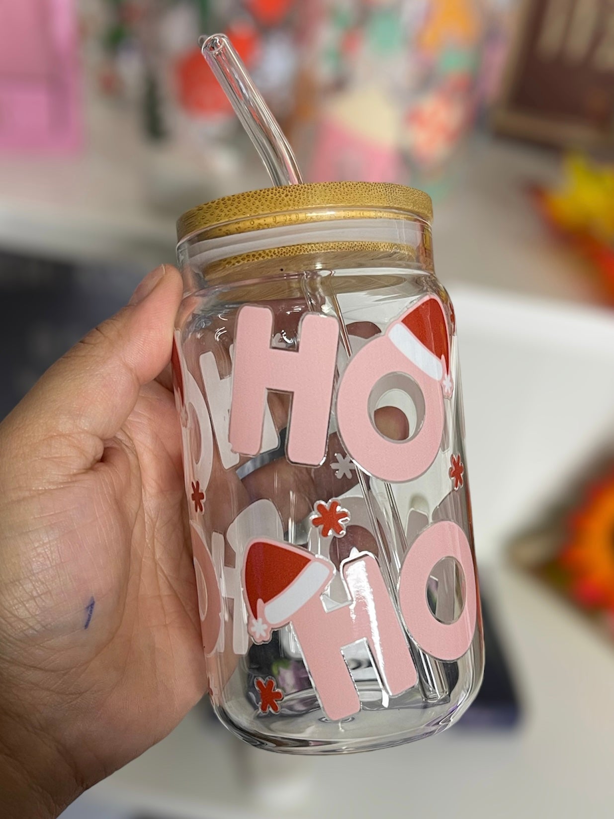 Ho Ho Ho Glass Cup